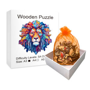 Wooden Puzzle Model Assembly Three Dimensional Irregular Shaped Animal Lion Pattern Wooden Puzzle Puzzle Decompression Hand Asse - Image 3