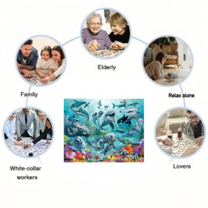 Underwater World Wooden Puzzles, Alien Animal Puzzles, Adult Stress Relief Difficulty Educational Toys, Adult Men and Women Birt - Image 3