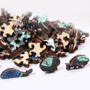 Exquisite Wooden Animal Puzzle Earth Shape Dog Tiger Bird Tai Chi Montessori Adult Toy Children's Beautiful Wooden DIY Drawing - Image 4