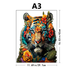 Unique Irregular Shaped Wooden Puzzle Tiger Flower Jigsaw Puzzle Adult and Children's Festival Gift - Image 4
