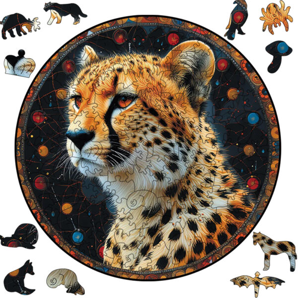 Cheetah Wooden Puzzle Animals Wood Montessori Educational Toys Children Animal Wooden Puzzles Assembling Model Kit Brain Trainer - Image 2