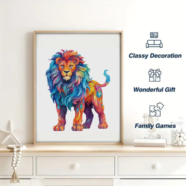 Creative Animal Wooden Puzzle Lion Wooden Puzzle Adult and Children Adult Education Toy Puzzle Monterey Shuttle Toy Gift - Image 2