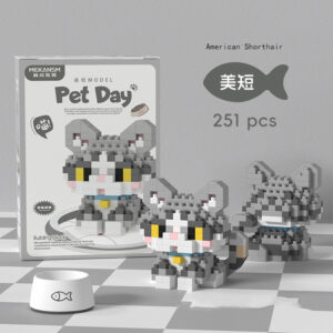 18 Styles Little Dog Cat Cute Pet Small Building Block Model Series Ornaments Children's Toys Miniature Bricks - Image 4