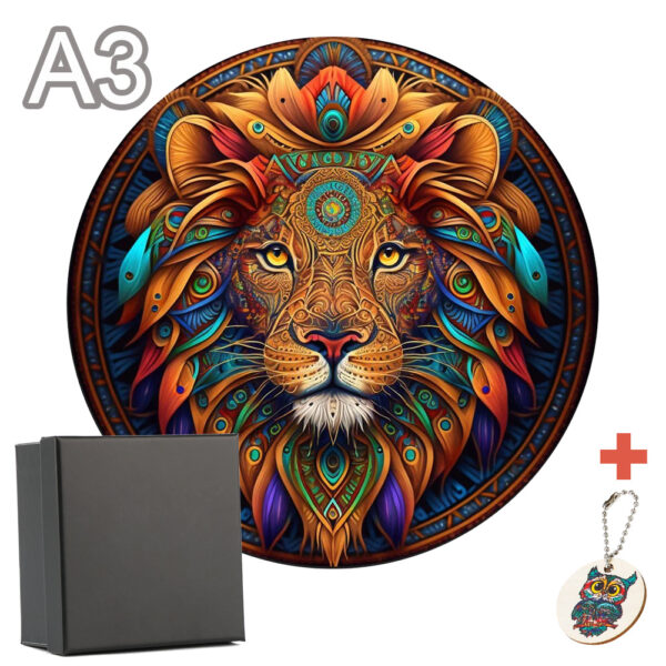 Mysterious Lion Wooden Puzzle Animal Jigsaw For Adults Children Wood DIY Puzzle Craft Gifts Kids' Educational Toy