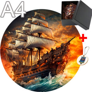 Wooden Pirate Ship Jigsaw Puzzle 3D Puzzle Adults Family Interactive Game DIY Crafts Intellectual Toy Pieces Ideal Birthday Gift