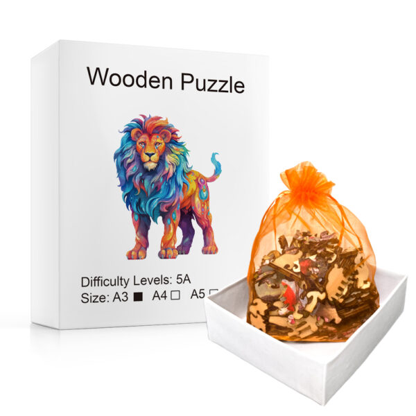Creative Animal Wooden Puzzle Lion Wooden Puzzle Adult and Children Adult Education Toy Puzzle Monterey Shuttle Toy Gift