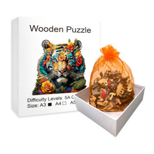 Unique Irregular Shaped Wooden Puzzle Tiger Flower Jigsaw Puzzle Adult and Children's Festival Gift - Image 2