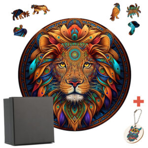 Mysterious Lion Wooden Puzzle Animal Jigsaw For Adults Children Wood DIY Puzzle Craft Gifts Kids' Educational Toy - Image 4