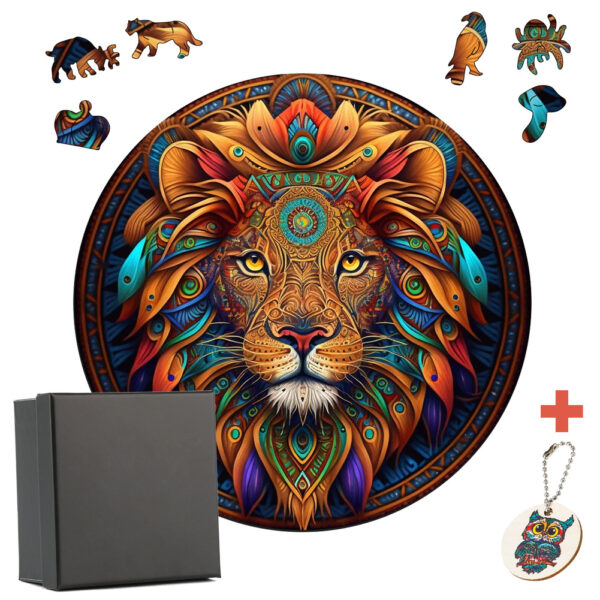 Mysterious Lion Wooden Puzzle Animal Jigsaw For Adults Children Wood DIY Puzzle Craft Gifts Kids' Educational Toy - Image 4