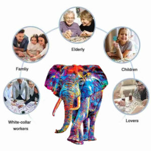 Animal Wooden Puzzle for Adults Children A3 A4 A5 3D Wood Elephant Crafts Shaped Christmas Gift Wooden Jigsaw Puzzle Gifts - Image 3