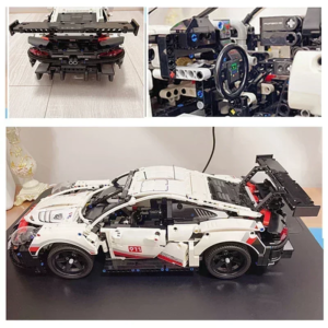911RSR 1580PCS 1:10 Assembled Building Blocks Electric Sports Car Model Remote Control Lights Building Blocks Sports Car Boy Toy - Image 3