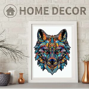 Wolf animal wooden puzzle 3D personalized home decor for adult men and women stress relief holiday interactive toys - Image 2