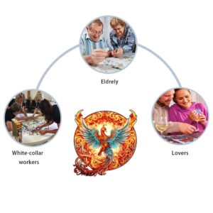 Wooden puzzle Phoenix delicate gift box Irregular shape puzzle Christmas Thanksgiving gift adult decompression family interactiv - Image 5