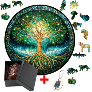 Wooden 3D Jigsaw Puzzle Toy - Elf Tree Wood Puzzle Game for Adults and Kids - Family Interactive Animal Wood Puzzle Gift - Image 5