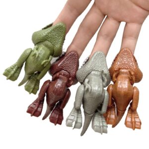 4pcs Finger Dinosaur Anime Action Figures Toys Funny Dino Eggs Interactive Biting Hand Creative Tricky Tyrannosaurus Model - Image 3