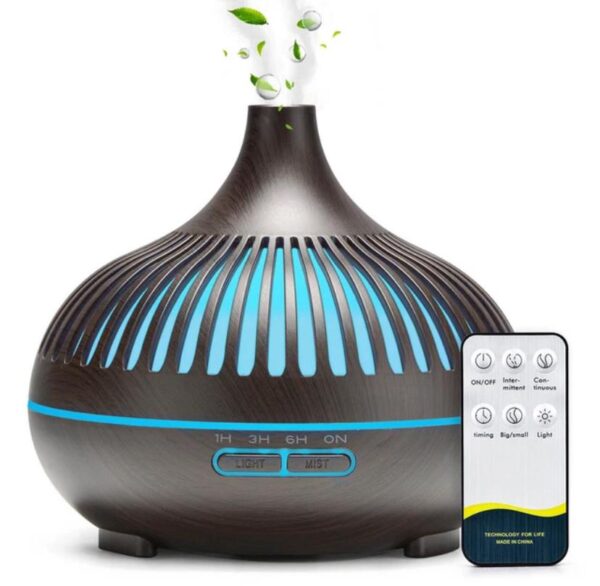 500ML Aromatherapy Essential Oil Diffuser Wood Grain Remote Control Ultrasonic Air Humidifier Cool with 7 Color LED Lights - Image 8