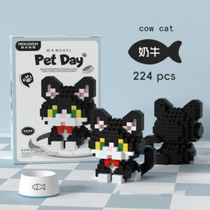 18 Styles Little Dog Cat Cute Pet Small Building Block Model Series Ornaments Children's Toys Miniature Bricks - Image 2