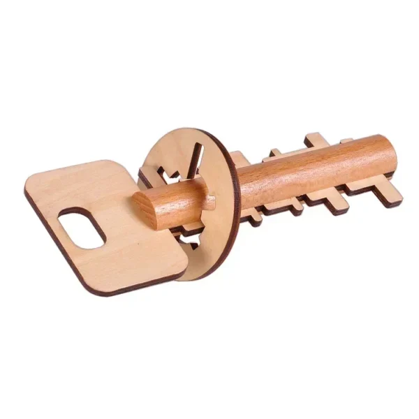 Intelligent Unlock Toy Wooden Kong Ming Lock Brain Teaser Puzzle Key IQ Thinking Test Montessori Kids Adult Decompression Games - Image 5