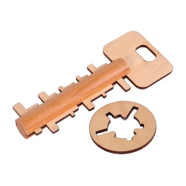 Intelligent Unlock Toy Wooden Kong Ming Lock Brain Teaser Puzzle Key IQ Thinking Test Montessori Kids Adult Decompression Games - Image 4