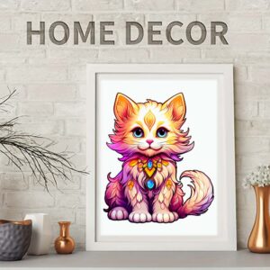 Wooden puzzle Color Cat delicate gift box Irregular shape puzzle Gratitude gift adult stress reduction family interactive toy - Image 3