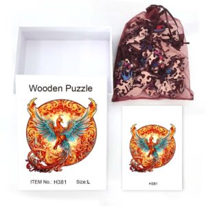 Wooden puzzle Phoenix delicate gift box Irregular shape puzzle Christmas Thanksgiving gift adult decompression family interactiv - Image 2