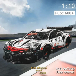 911RSR 1580PCS 1:10 Assembled Building Blocks Electric Sports Car Model Remote Control Lights Building Blocks Sports Car Boy Toy - Image 4