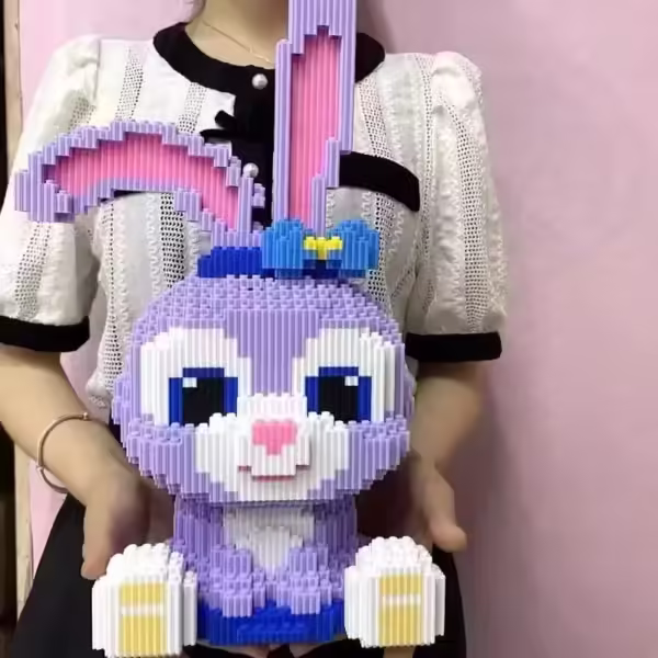 Cute rabbit building block toy small particle brick diy children's assembly toy 3D model decorations kids gift