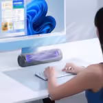 Portable Tower Fan 3 Speeds Desktop Fan Quiet Standing Fan Rechargeable Wall Mount Fan for Bedroom Living Room Office