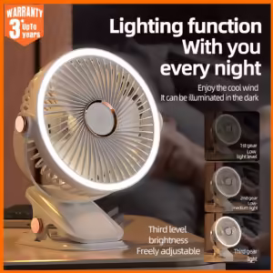 USB Rechargeable Foldable Fan Desktop Portable Air Circulator Wireless Ceiling Electric Fan With LED Light Clip-on Home Fan