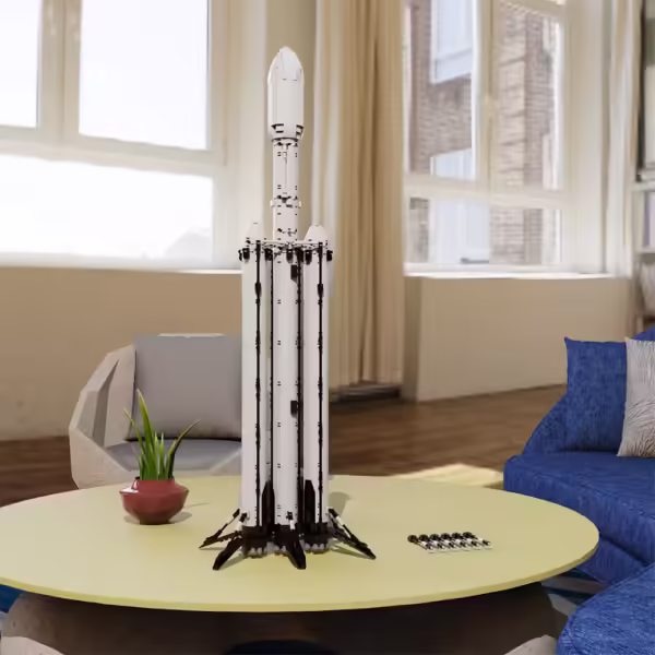 MOC-75766 SpaceXS Falcon Heavy Rocket Saturn V Scale Spaceship Building Blocks Set Idea Assemble Bricks Toys Boy Birthday Gift