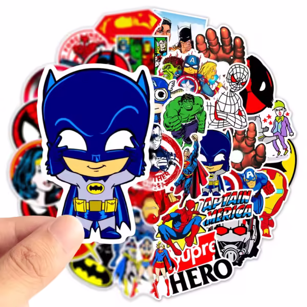 30PCS Disney Marvel The Avengers Cute Super Hero Cartoon Stickers Graffiti DIY Phone Laptop Bike Waterproof Kids Sticker