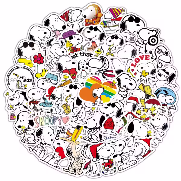 50pcs Dog Snoopy Graffiti Water Cup Luggage Laptop Handbook Waterproof Sticker