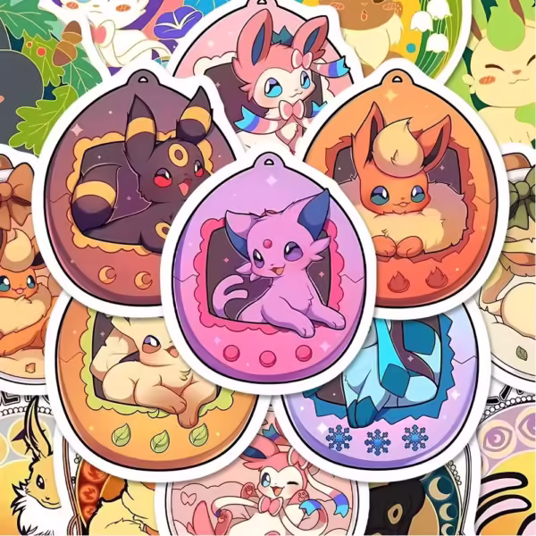 30pcs Cute Pokemon Eevee Stickers Anime Decals Decorative Stationery Phone Laptop Kawaii Cartoon Graffiti Sticker Toy Gift