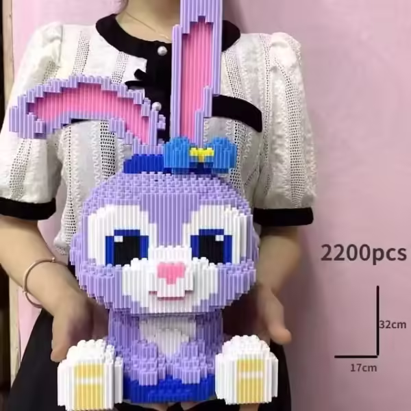 Cute rabbit building block toy small particle brick diy children's assembly toy 3D model decorations kids gift - Image 2