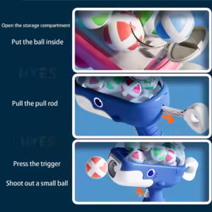 Whale Sticky Ball Throw Toy Set Kids Shooting Ball Gun Dart Board Target Soft Bullet Outdoor Indoor Game Gifts For Girsl Boys - Image 2