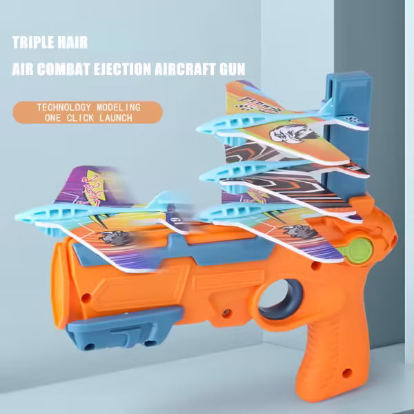 HOT！Airplane Launcher Bubble Catapult With 6 Small Plane Toy Funny Airplane Toys for Kids plane Catapult Gun Shooting Game Gift - Image 2