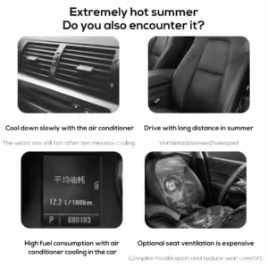 Portable Car Seat Fan for Front Rear Seat Passenge USB Powered Car Headrest Cooling Air Fan Adjustable Strap Car Interior Fan - Image 2