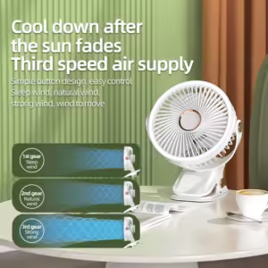 USB Rechargeable Foldable Fan Desktop Portable Air Circulator Wireless Ceiling Electric Fan With LED Light Clip-on Home Fan - Image 2