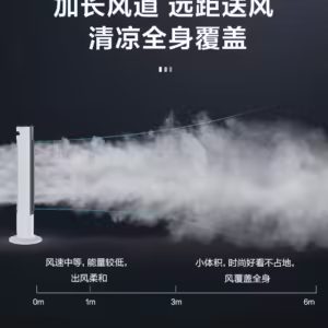 Midea Tower Fan Electric Fan Leaf Less Household Light Tone Energy Saving Tower Wind Shaking Head Timing Bladeless Fan - Image 2