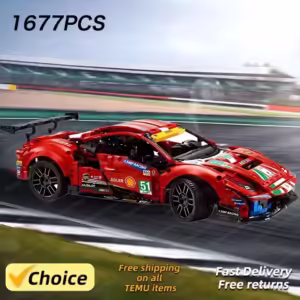 HOT The New 488 GTE F1 Race Performance Building Blocks Supercar Assembled Model Car Toy Building Blocks As A Gift for Children - Image 5