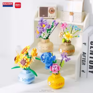 BALODY mini Blocks Kids Building Toys Rose Sunflower Flowers Vase Girls Women Gift Home Decor 21088 21089 21090 21091 - Image 2