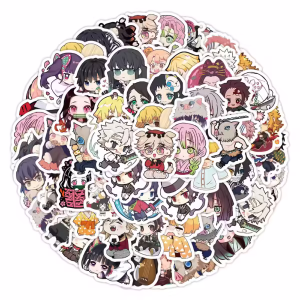 30pcs Cute Cartoon Anime Demon Slayer Anime Stickers Decoration Laptop Phone Suitcase Notebook Label Stationery Sticker - Image 2