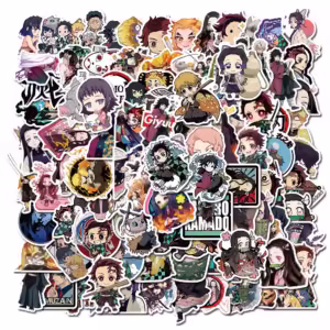 00pcs Demon Slayer Anime Stickers Waterproof Phone Case Cute Sticker Pack Laptop Skin Kawaii Packaging Art Supplies - Image 2