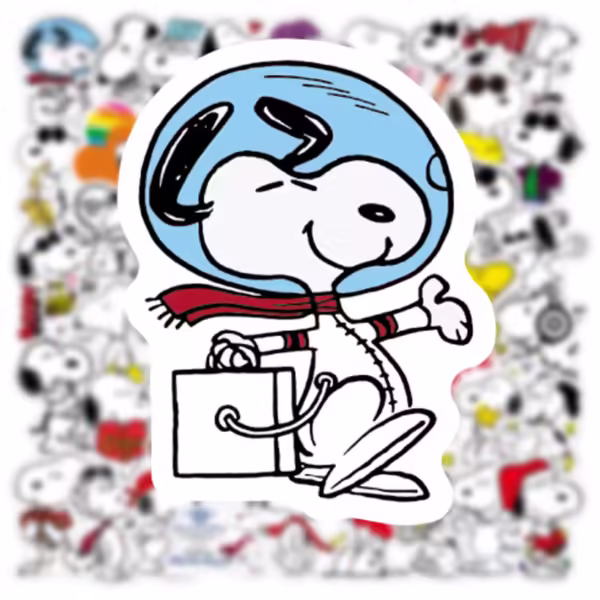 50pcs Dog Snoopy Graffiti Water Cup Luggage Laptop Handbook Waterproof Sticker - Image 2
