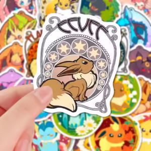 30pcs Cute Pokemon Eevee Stickers Anime Decals Decorative Stationery Phone Laptop Kawaii Cartoon Graffiti Sticker Toy Gift - Image 2