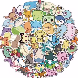 50pcs Q Pokemon Sticker Pack Cute Anime Stickers Pet Elf Stickers Cute Laptop Skin Waterproof Phone Case DIY Stationery - Image 2
