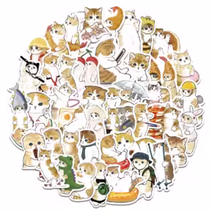 10Pcs Cartoon Cat Waterproof Graffiti Sticker Aesthetic Decorative Luggage Laptop Cup Guitar Phone Scrapbook Kids Stickers - Image 2