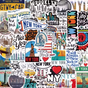 10Pcs cartoon New york sticker For Suitcase Skateboard Laptop Luggage Phone Car Styling DIY Decal Pegatina - Image 2
