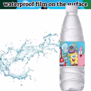 10PCS Sponge-Bob Stickers Water Bottle Label Party Decor Juice Cup Waterproof Sticker Kids DIY Gifts Party Favors Supplies - Image 2