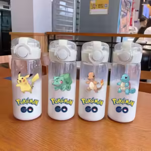 Pokemon Soft Straw Water Cup 600/400ML Pikachu Mewtwo Convenient Silicone Straw Drink Bottle Outdoor Leak Proof Sports Water Cup - Image 2
